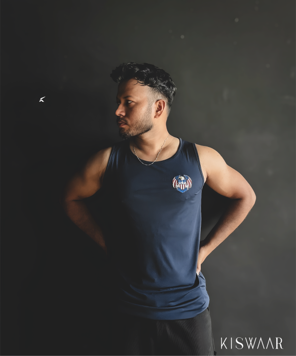 KISWAAR USA Performance Tank-  Navy