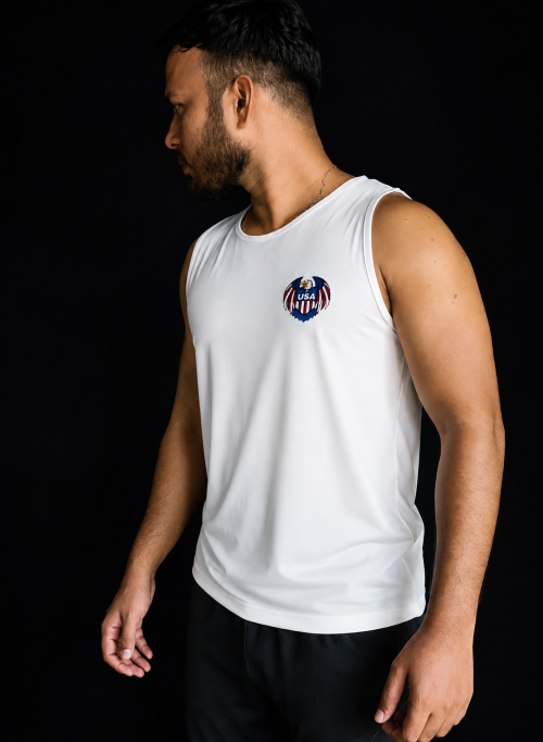 KISWAAR USA Performance Tank- White